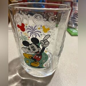 Disney commemorative drinking glass, never used, celebrating 100 years of Disney